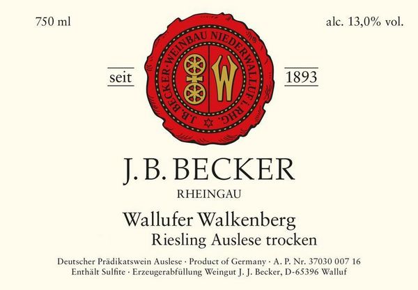 2018 J.B. Becker Wallufer Walkenberg Riesling Auslese Trocken