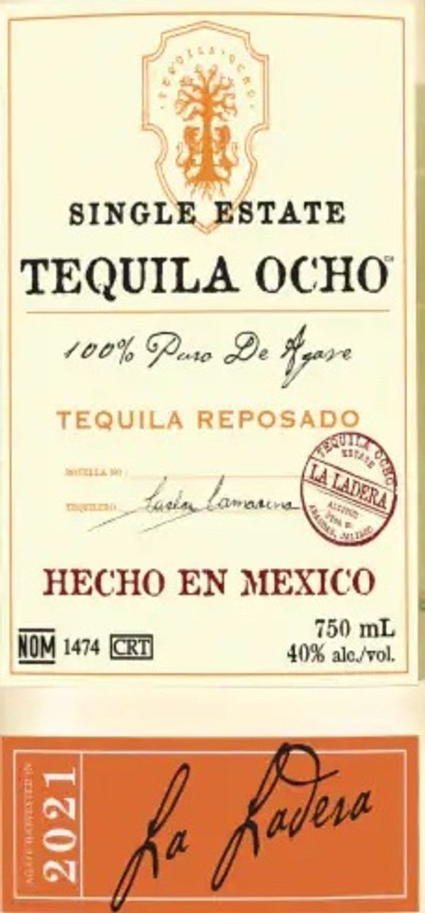 Tequila Ocho Single Estate Reposado Tequila