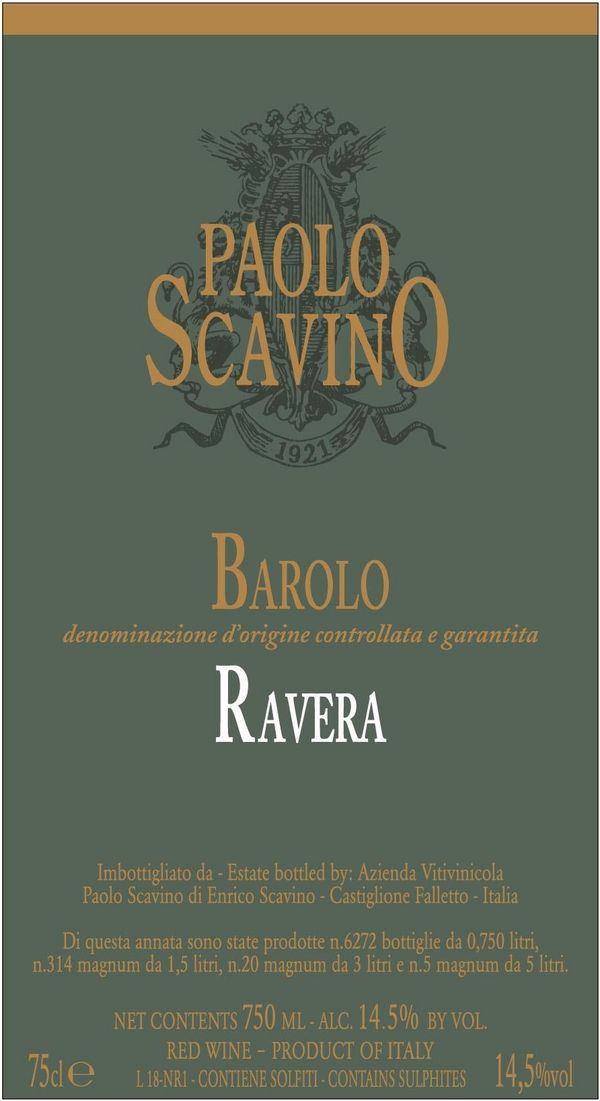 2019 Paolo Scavino Barolo Ravera