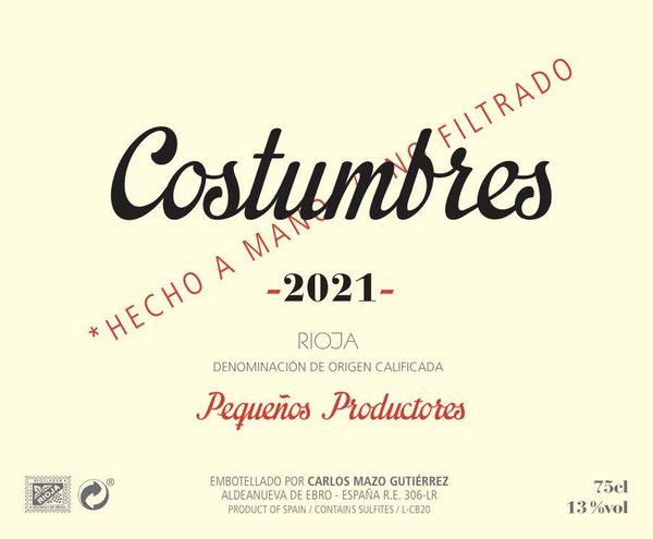 2021 Vinos en Voz Baja Costumbres Blanco
