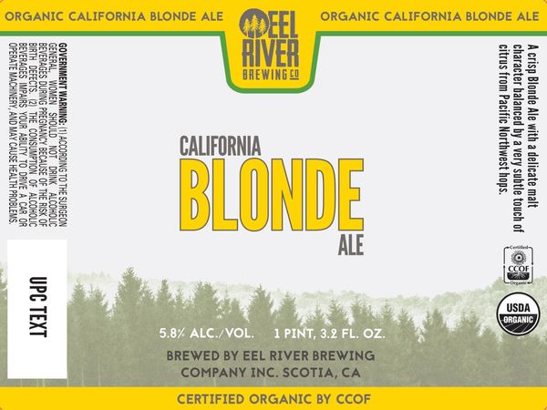 Eel River Brewing Company California Blonde Ale