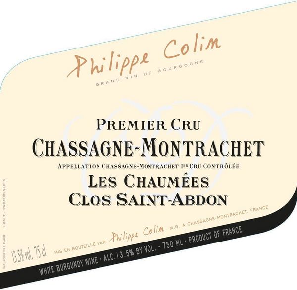 2020 Philippe Colin Chassagne-Montrachet Les Chaumées Clos Saint-Abdon