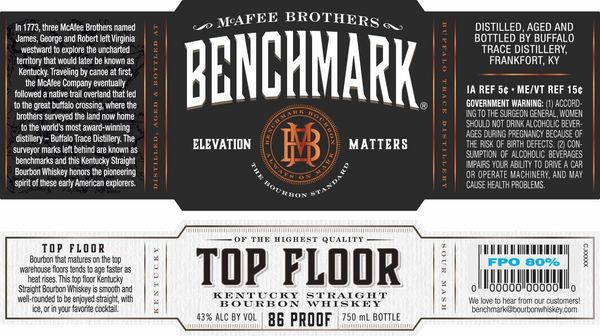 Benchmark Top Floor Kentucky Bourbon Whiskey