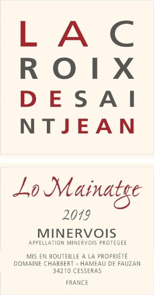 2019 La Croix de Saint Jean Minervois Lo Mainatge