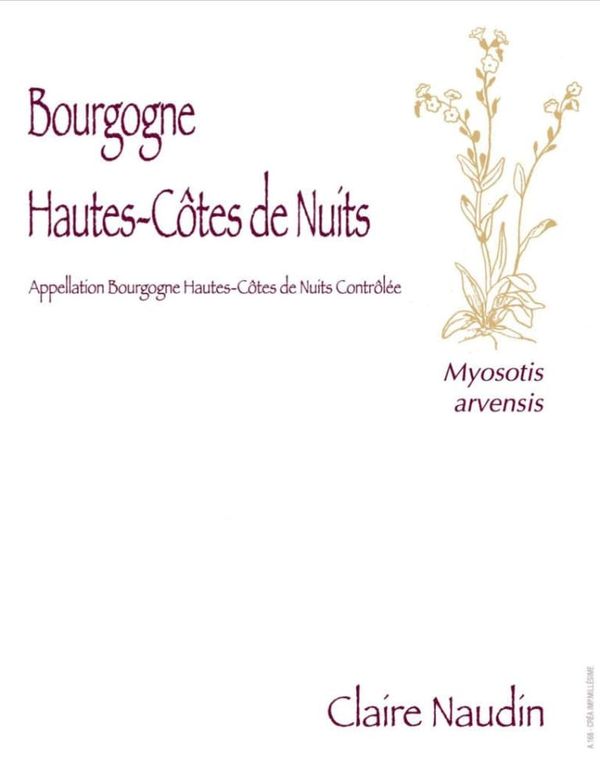 2019 Claire Naudin Bourgogne Hautes Côtes de Nuits Myosotis Arvensis