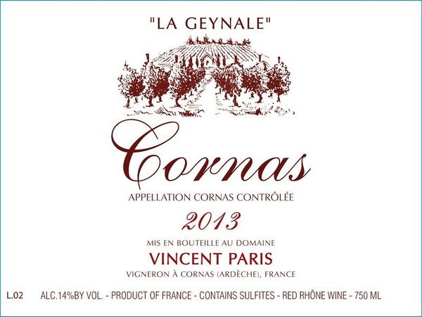 2013 Domaine Vincent Paris Cornas Le Geynale