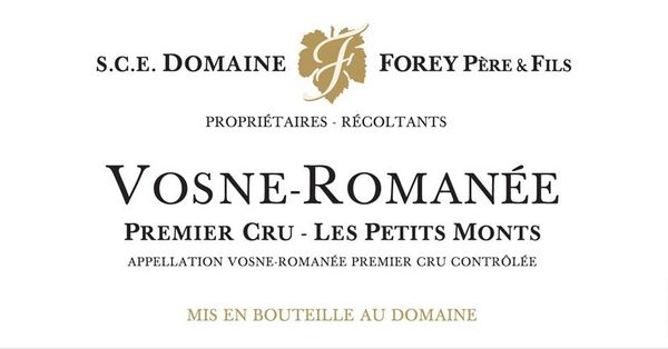 2017 Domaine Forey Père et Fils Vosne-Romanée Les Petits Monts