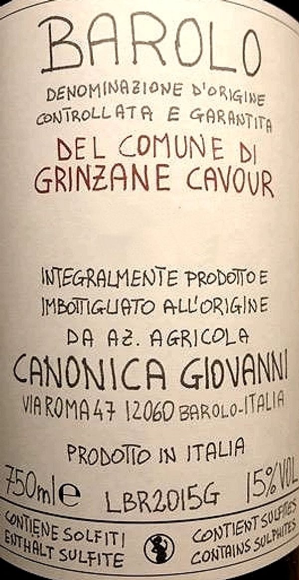 2014 Giovanni Canonica Comune del Grinzane Cavour Barolo
