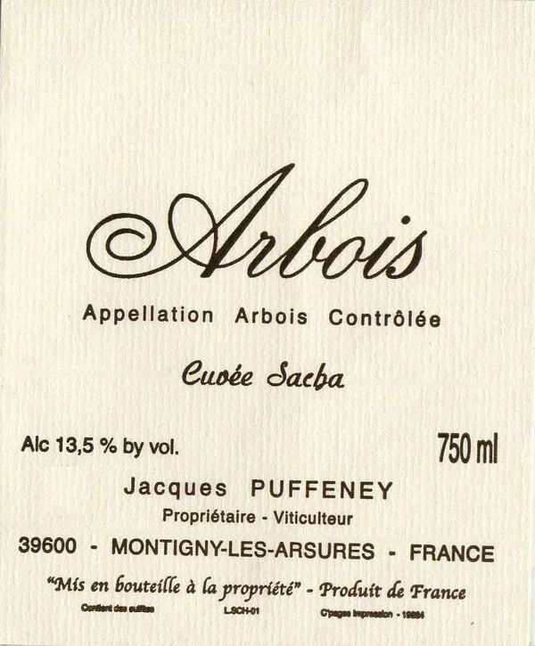 2011 Jacques Puffeney Arbois Cuvée Sacha