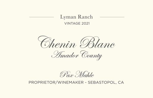 2021 Pax Lyman Ranch Chenin Blanc