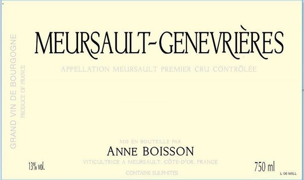 2018 Anne Boisson Meursault-Genevrières