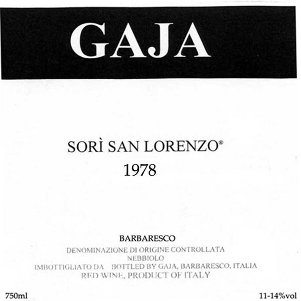1974 Gaja Barbaresco Sorì San Lorenzo