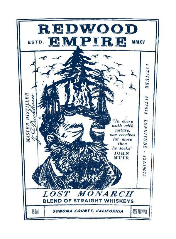 Redwood Empire Lost Monarch Blend Of Stright Whiskies.