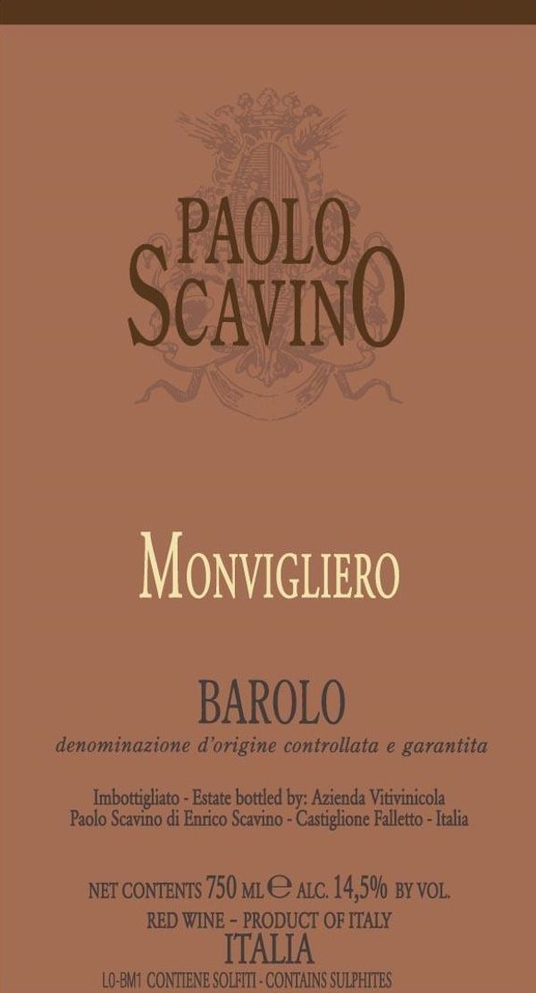 2019 Paolo Scavino Barolo Monvigliero