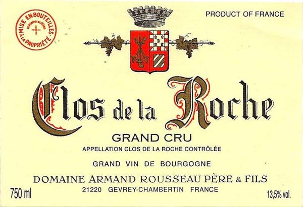 1995 Domaine Armand Rousseau Clos de la Roche