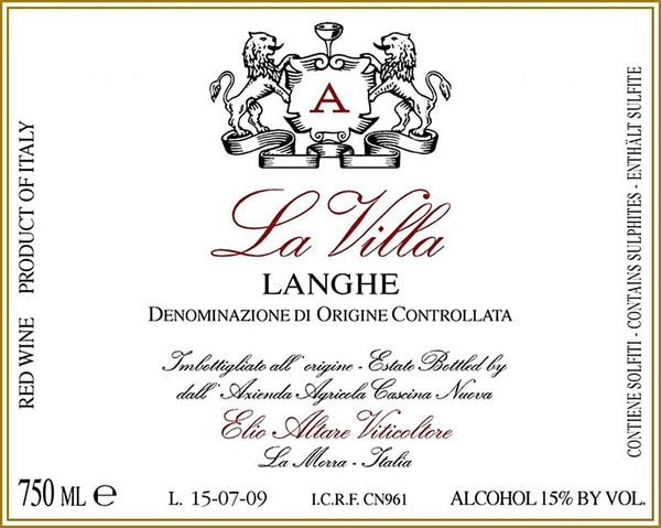 2017 Elio Altare Langhe La Villa