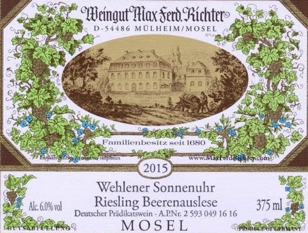 2015 Weingut Max Ferd. Richter Riesling Wehlener Sonnenuhr Beerenauslese