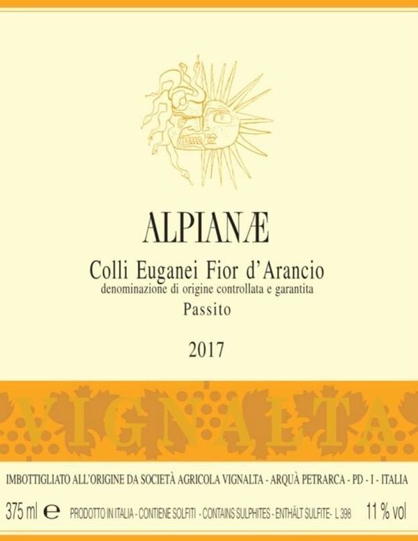 2017 Vignalta Alpianae Colli Euganei Fior d’Arancio Passito
