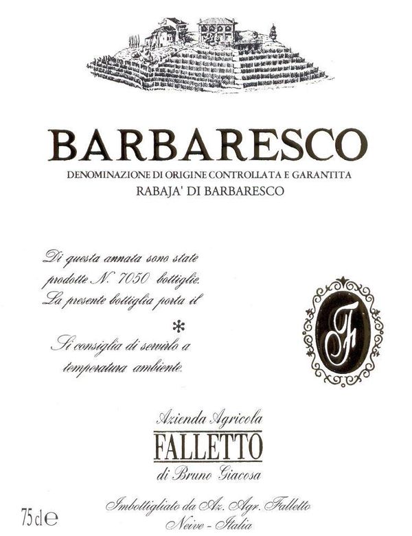 1996 Azienda Agricola di Bruno Giacosa Barbaresco Rabajà