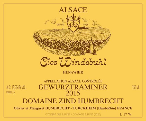 2019 Domaine Zind-Humbrecht Clos Windsbuhl Gewürztraminer