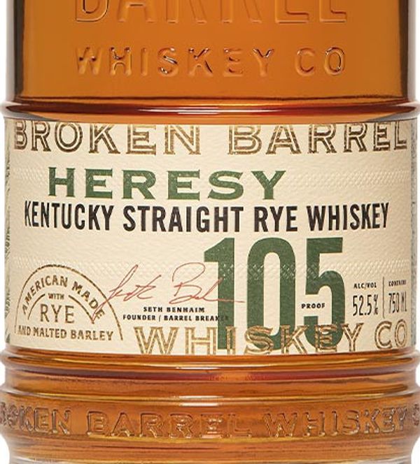 Broken Barrel Whiskey Co. Heresy Rye Whiskey