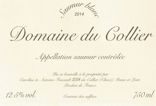 2013 Domaine du Collier Saumur Blanc