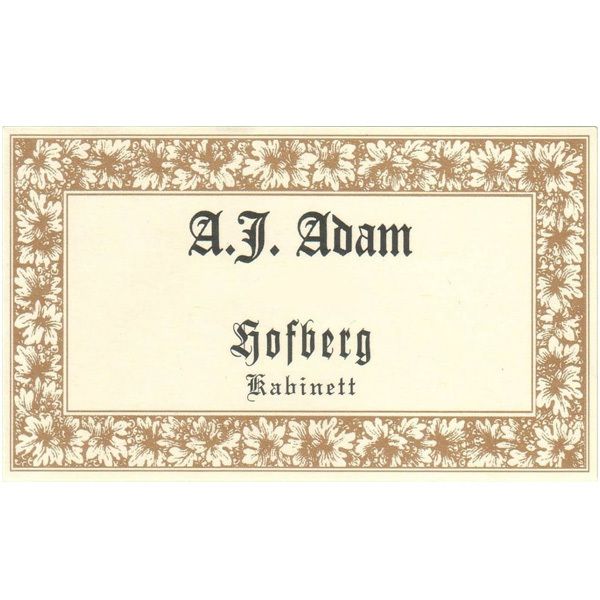 2020 A.J. Adam Hofberg Riesling Kabinett