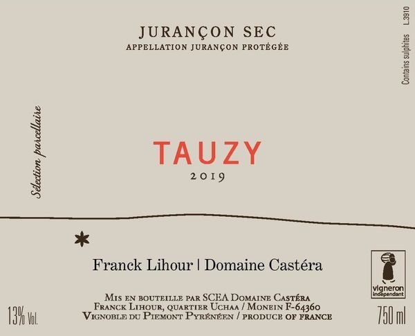 2019 Domaine Castéra Jurançon Sec Tauzy