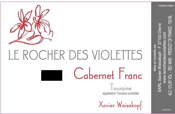 2020 Xavier Weisskopf Touraine Cabernet Franc Le Rocher des Violettes