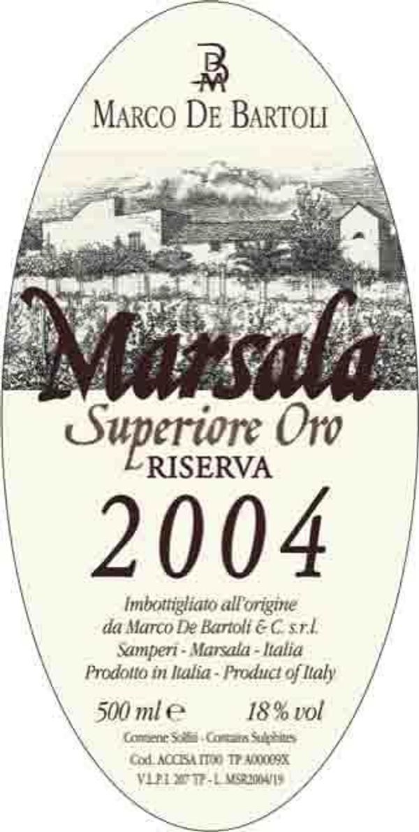 2004 Marco de Bartoli Marsala Superiore Oro Riserva