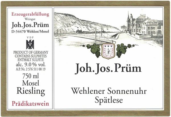 2021 Weingut Joh. Jos. Prüm Wehlener Sonnenuhr Riesling Spätlese