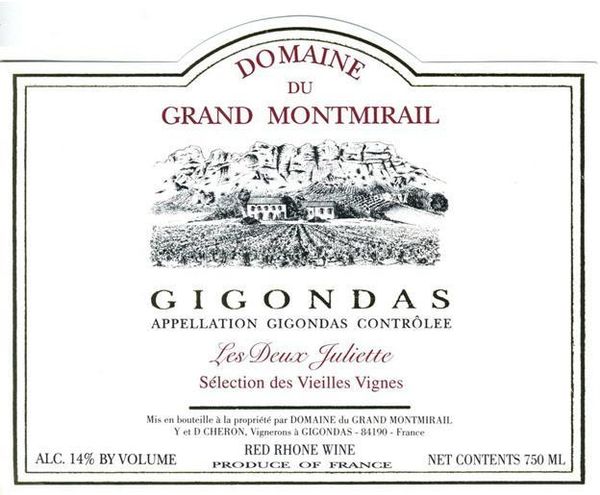 2020 Domaine du Grand Montmirail Gigondas Les Deux Juliette Sélection des Vieilles Vignes