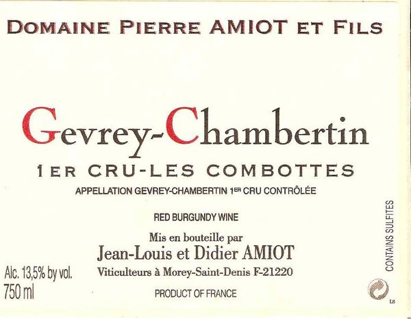 2017 Domaine Pierre Amiot et Fils Gevrey-Chambertin Les Combottes