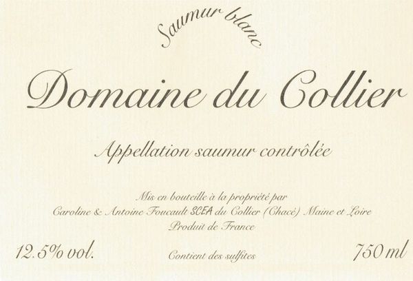 2018 Domaine du Collier Saumur Blanc