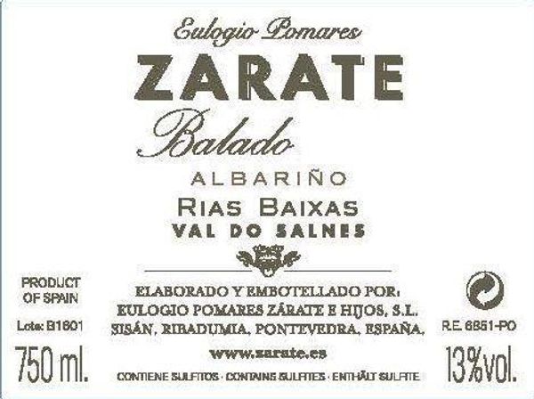 2021 Zarate Balado Albariño