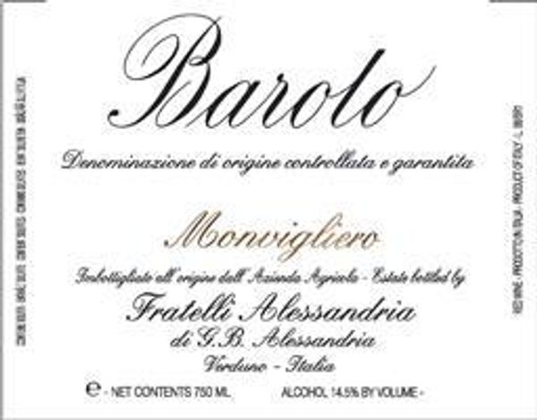 2018 Fratelli Alessandria Barolo Monvigliero