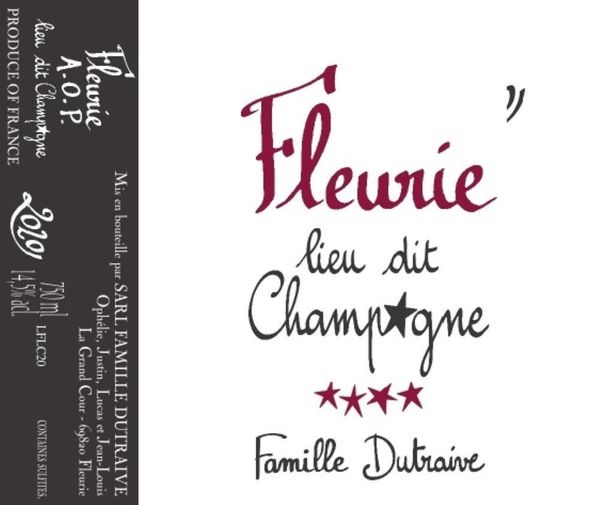 2020 Famille Dutraive Fleurie Lieu-Dit Champagne