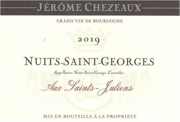 2019 Domaine Jérôme Chezeaux Nuits-St-Georges Aux Saints-Juliens