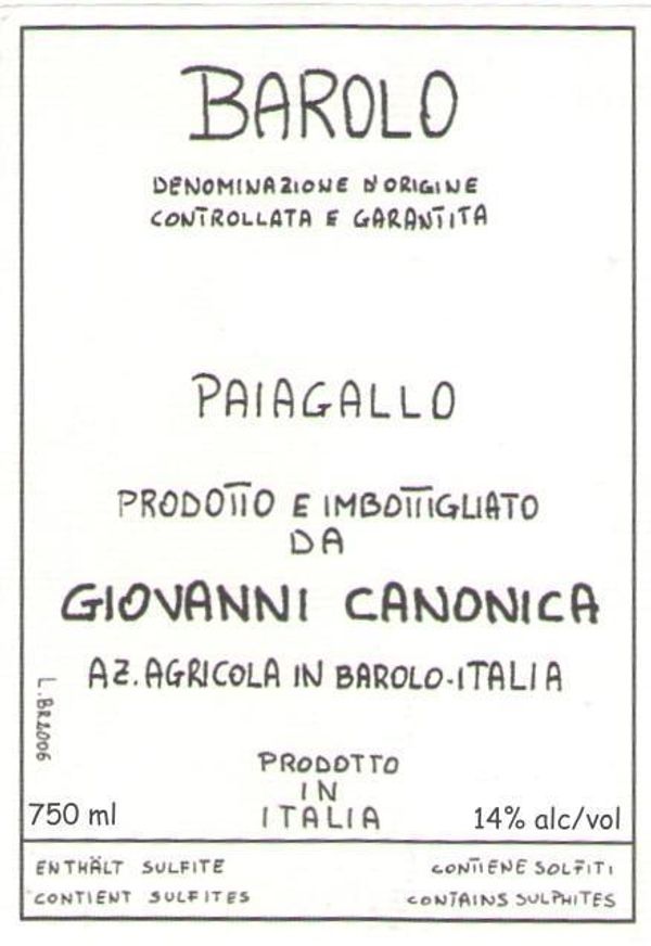 2015 Giovanni Canonica Barolo Paiagallo