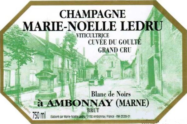 2012 Marie-Noelle Ledru Champagne Blanc de Noirs Brut Cuvée du Goulté