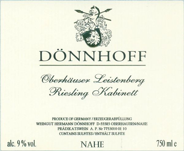 2021 Weingut Hermann Dönnhoff Oberhäuser Leistenberg Riesling Kabinett