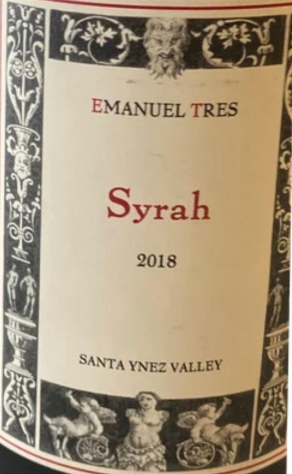 2018 Emanuel Tres Syrah Santa Ynez Valley