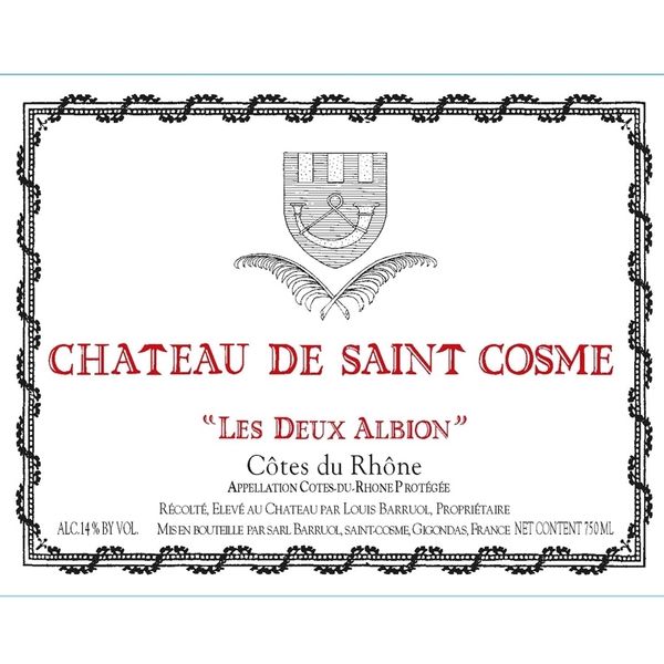 2020 Château de Saint Cosme Côtes du Rhône Les Deux Albion