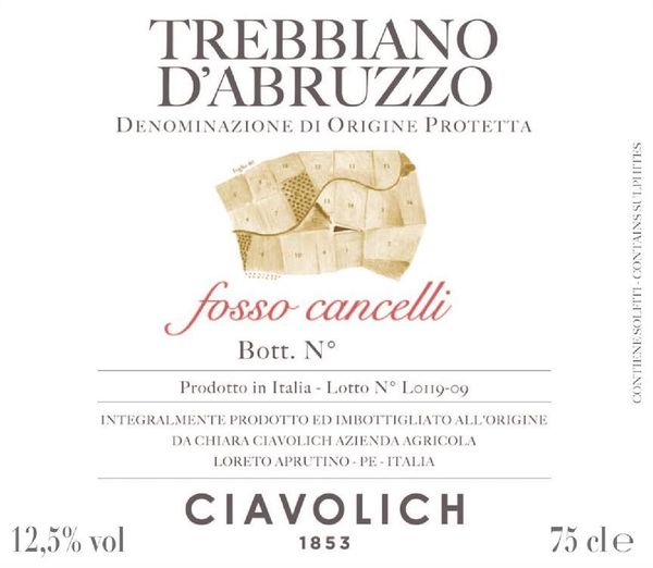 2019 Ciavolich Trebbiano d'Abruzzo Fosso Cancelli