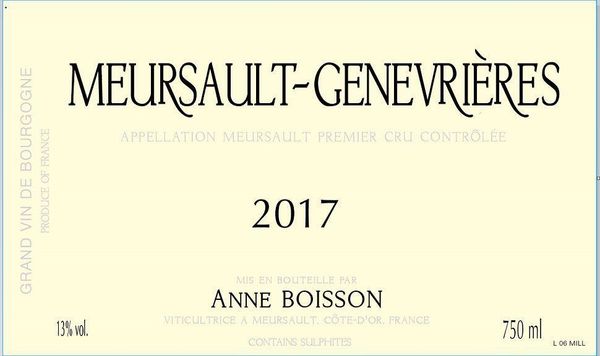 2017 Anne Boisson Meursault-Genevrières