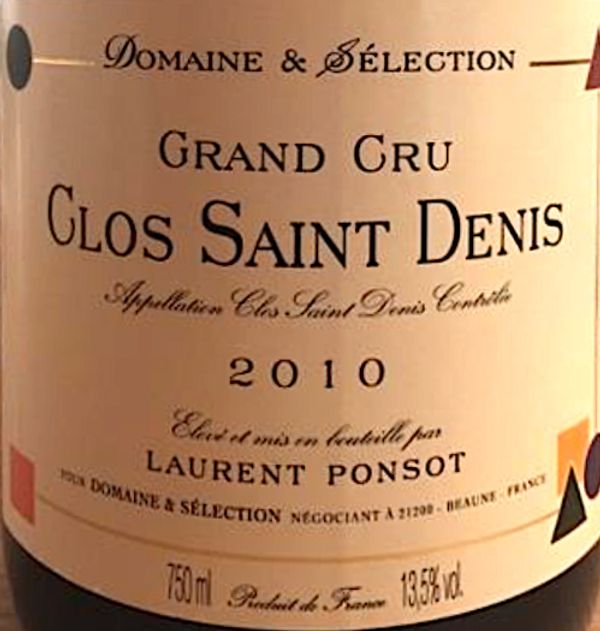 2010 Domaine & Sélection Laurent Ponsot Clos Saint Denis