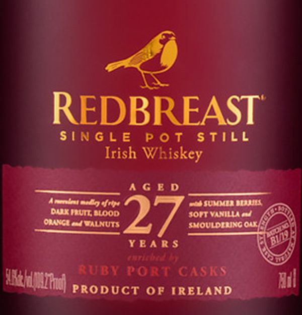 Redbreast Aged 27 Years Single Pot Still Irish Whiskey