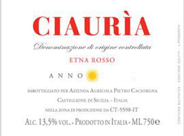 2021 Az. Agr. Pietro Caciorgna Ciaurìa Etna Rosso