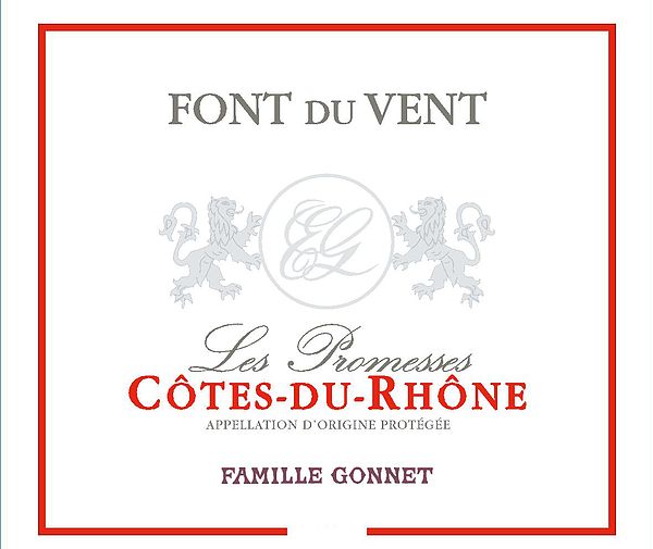 2020 Font du Vent Côtes du Rhône Les Promesses Rouge