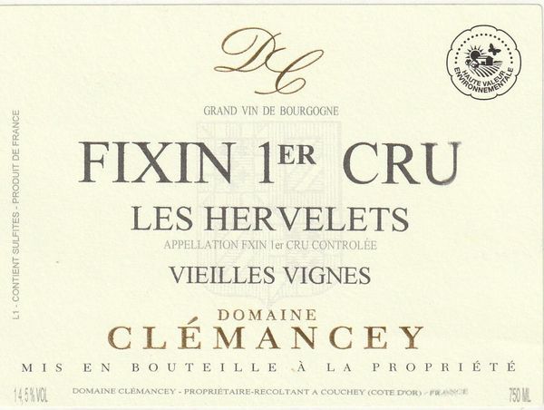 2019 Domaine Clémancey Fixin Les Hervelets Vieilles Vignes